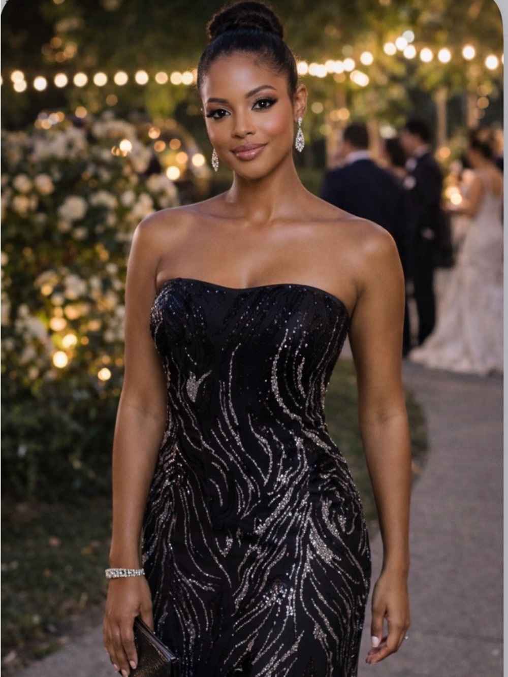 Elegant Strapless Black Dress